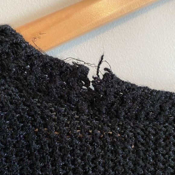 Lauren Conrad Black Sparkle Bow Crew Sweater M - Picture 6 of 13